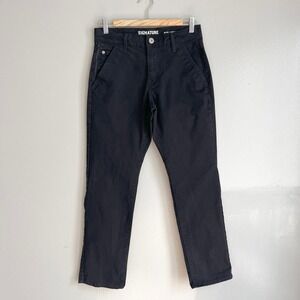 Signature by Levi Strauss Mens S67 Athletic Fit Black Chino Pants Measures 28X28